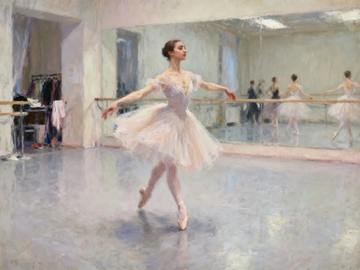 Balerina uchwycona podczas próby w nietypowym kadrze