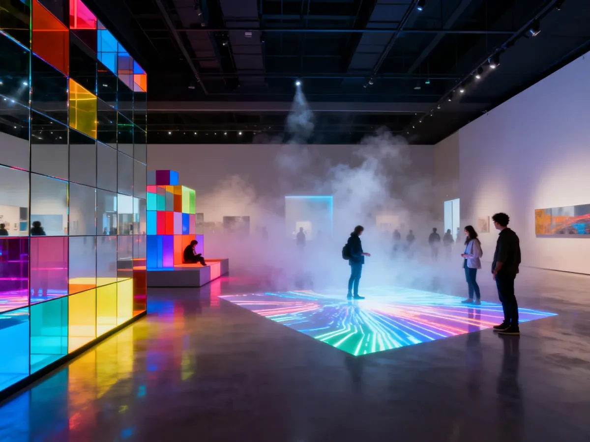 Przegląd różnorodnych instalacji artystycznych w galerii