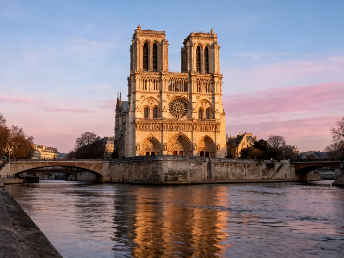 Katedra Notre-Dame w Paryżu widziana znad Sekwany